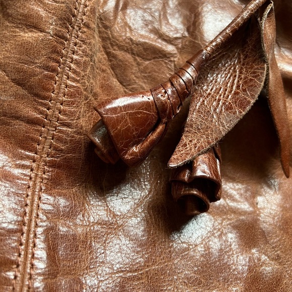 Cynthia Rowley Brown Slouchy Hobo Bag with Rose Detail - Picture 3 of 10